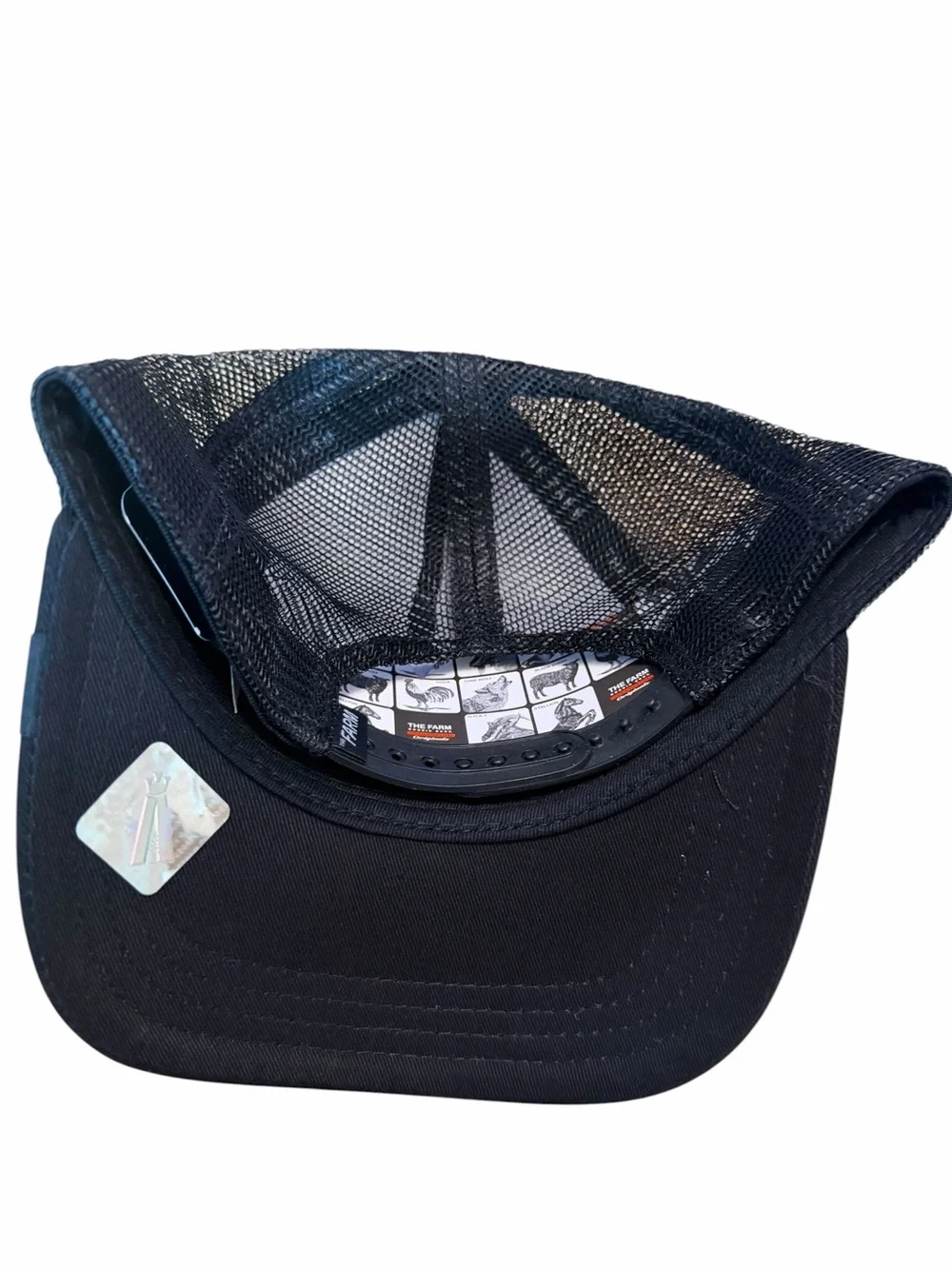 Raccoon Bandit Goorin Bros The Farm Black Trucker Hat NWT